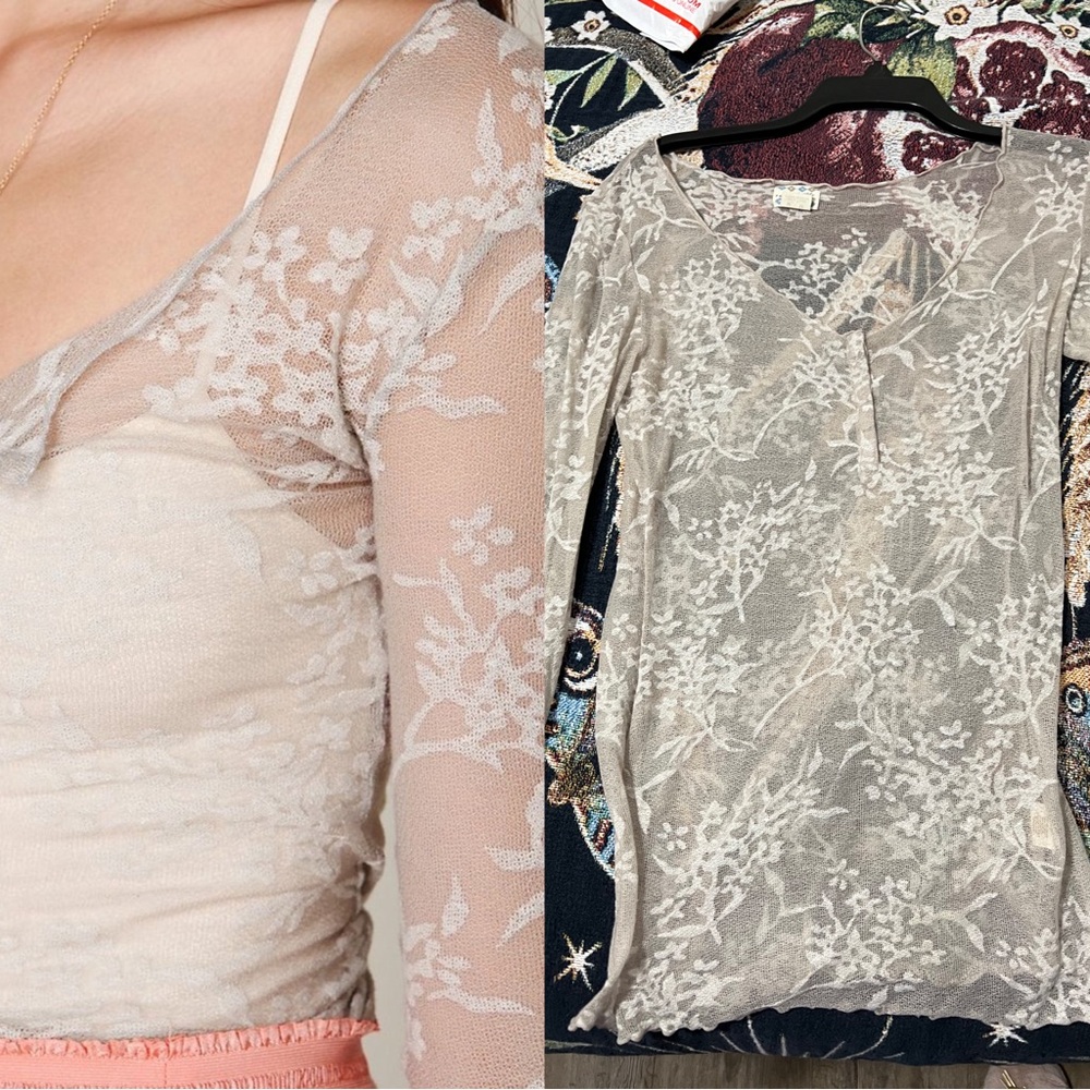 ASO Violet Harmon Burnout Lace Top